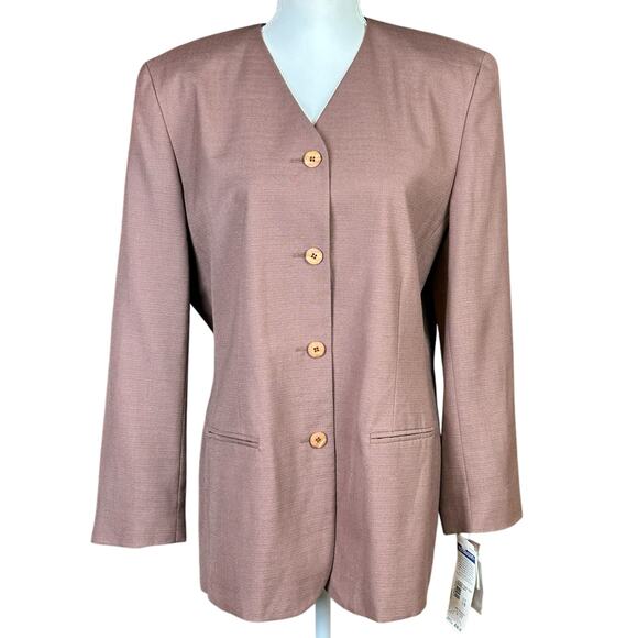 Pendleton Jacket Women Size 16 Espresso Tan Classic Minimalist Button Front Top - Picture 1 of 15